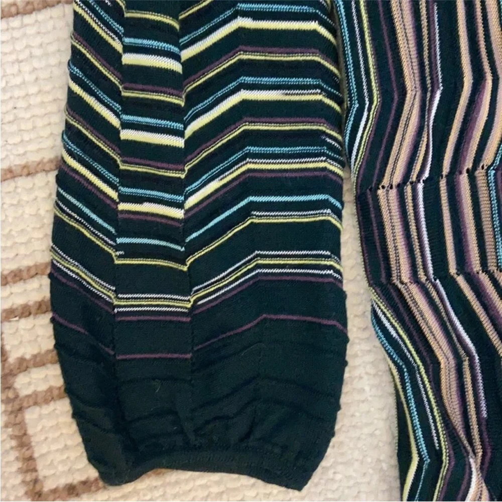Missoni Stripe Woven Merino Wool Blend Open Sweater Cardigan Duster Sz40 US4 szS - Picture 4 of 10